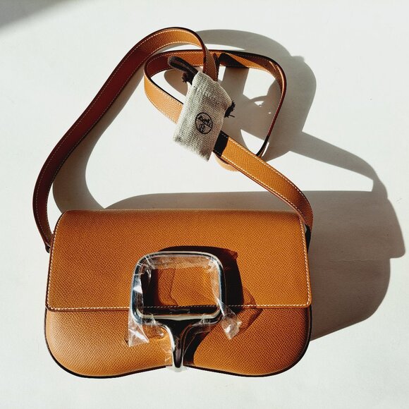 NEW Hermès Gold Della Cavalleria Elan Epsom Calfskin Bag Silver Hardware, 2024 - Picture 2 of 16
